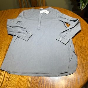 J.Jill Blouse NWT Gingham Checkered Long-Sleeve Henley Tunic Size Large